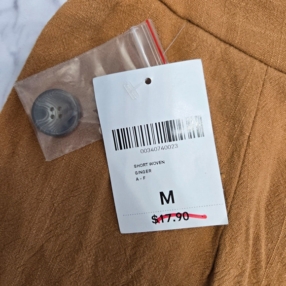 Forever 21 Womens Shorts Medium Tan Woven Linen Blend Pockets Chic Preppy NWT - Picture 5 of 9